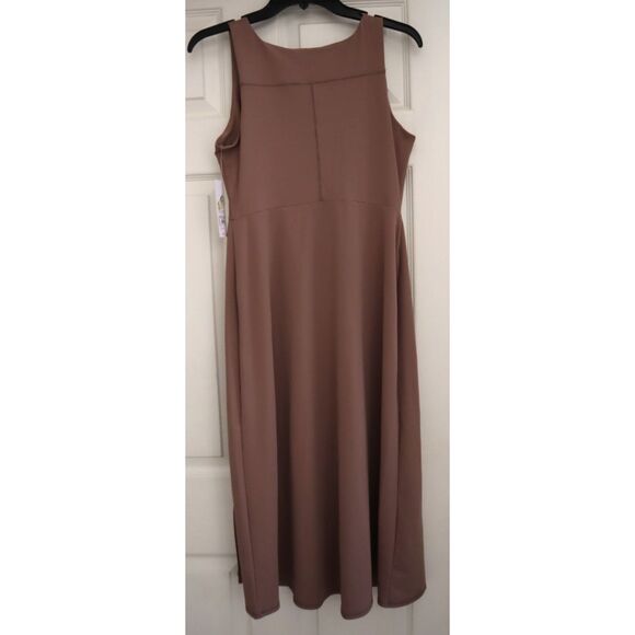 Isabel Maternity by Ingrid & Isabel Women's Sz M Taupe Slit Active Midi Dress - Picture 2 of 16